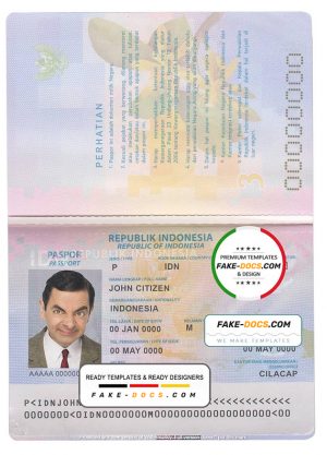 Indonesia Passport psd template