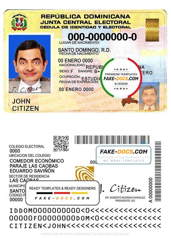 Dominican Republic ID Card Psd Template | Fake Docs