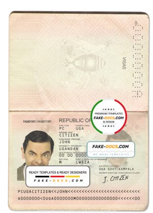 Uganda Passport psd template