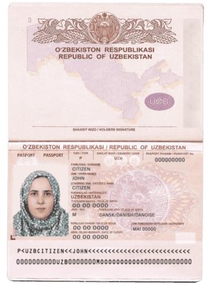Uzbekistan Passport psd template