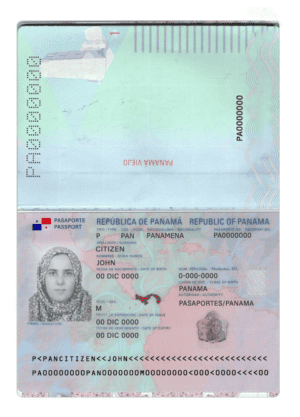 Panama Passport psd template