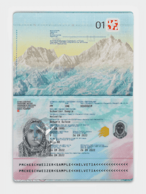 Switzerland Passport psd template