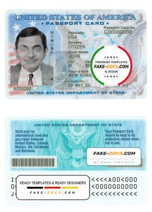 USA id card psd template
