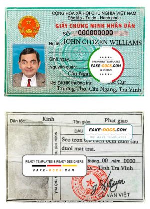 Vietnam id card psd template