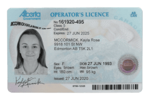 Canada Alberta driver license Psd Template