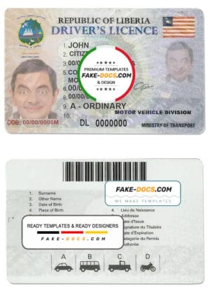 Liberia driver license Psd Template Liberia driver license Psd Template