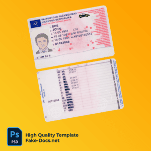 Lithuania driver license Psd Template Lithuania driver license Psd Template