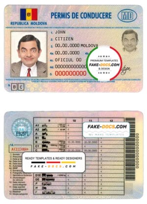 Moldova driver license Psd Template Moldova driver license Psd Template