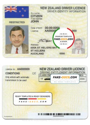 New Zealand driver license Psd Template New Zealand driver license Psd Template