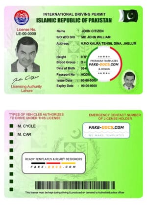 Pakistan international Driving Permit Template Pakistan international Driving Permit Template