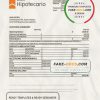 Argentina Banco Hipotecario bank statement template in Excel and PDF format scan