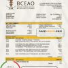 Burkina Faso The Central Bank of West African States bank statement template, Word and PDF format (.doc and .pdf)