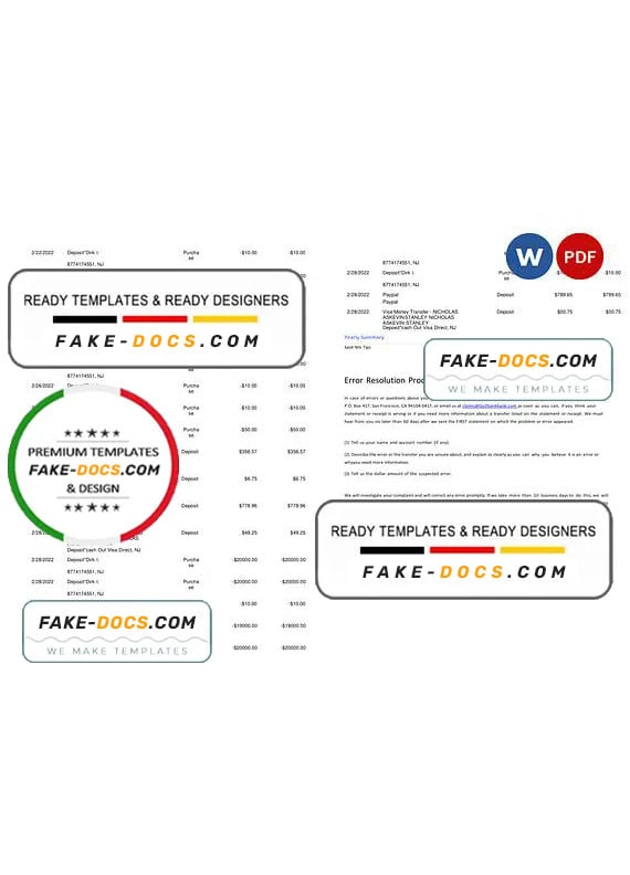 Egypt Aspiration bank statement, Word and PDF template, 4 pages Egypt Aspiration bank statement, Word and PDF template, 4 pages