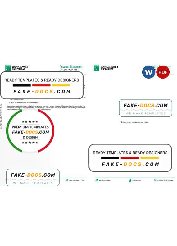 France BNP bank statement Word and PDF template, 4 pages France BNP bank statement Word and PDF template, 4 pages