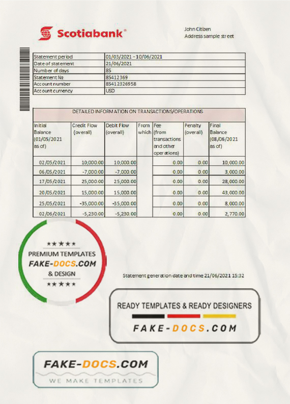 Hong Kong Scotiabank proof of address statement template in Word and PDF format (.doc and .pdf) Hong Kong Scotiabank proof of address statement template in Word and PDF format (.doc and .pdf)
