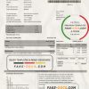Spain Vodafone telecommunications utility bill template in Word and PDF format