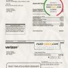 USA Verizon utility bill template in Word format, fully editable, version 2
