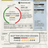 United Kingdom Electricity utility bill template in Word and PDF format