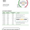 Guinea-Bissau Banco da Africa Ocidental proof of address bank statement template in Word and PDF format