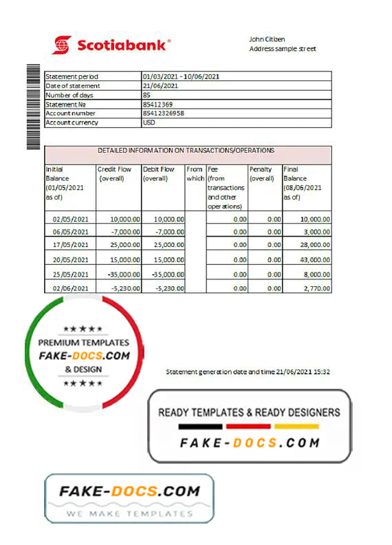 Hong Kong Scotiabank proof of address statement template in Word and PDF format (.doc and .pdf) Hong Kong Scotiabank proof of address statement template in Word and PDF format (.doc and .pdf)