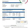 India Federal Bank statement easy to fill template in .xls and .pdf file format