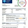 Liberia Global bank statement template in Word and PDF format