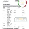 Luxembourg Advanzia bank proof of address statement template in Word and PDF format, .doc and .pdf format