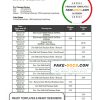Luxembourg Fortuna Banque bank proof of address statement template in Word and PDF format, .doc and .pdf format