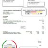 Spain Renfe utility bill template in Word and PDF format