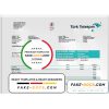 Turkey Turktelekom utility bill template in Word and PDF format, fully editable