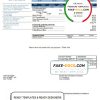 USA California PG&E (Pacific Gas and Electric Company) utility bill template in Word and PDF format, version 2