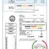 USA Florida water utility bill template in Word and PDF format