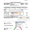 USA Maryland American water utility bill template in Word and PDF format