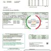 USA New Hampshire Electric Co-op electricity utility bill template in Word and PDF format