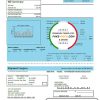 USA North Carolina City of Charlotte water utility bill template in Word and PDF format