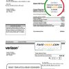 USA Verizon utility bill template in Word format, fully editable, version 2