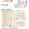 Benin Banque Atlantique bank statement template in Excel and PDF format
