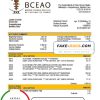 Burkina Faso The Central Bank of West African States bank statement template, Word and PDF format (.doc and .pdf)
