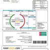 Ireland Flogas natural gas utility bill template in Word and PDF format