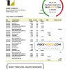 Chad Commercial Bank of Tchad bank statement Excel and PDF template, fully editable (AutoSum)