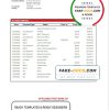 Congo Afriland First bank statement template in Word and PDF (.doc and .pdf) format