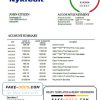Denmark Nykredit bank statement template in Word and PDF format
