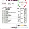 Estonia Luminor bank statement easy to fill template in .xls and .pdf file format