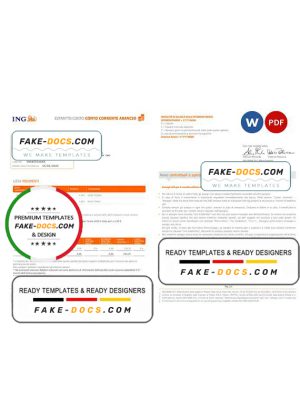 Italy ING bank statement Word and PDF template, 2 pages Italy ING bank statement Word and PDF template, 2 pages