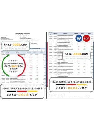 India HDFC bank statement Word and PDF template, 5 pages