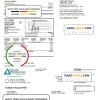 USA Cascade Natural Gas utility bill, Word and PDF template