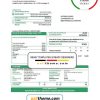 Italy Edison utility bill template in Word and PDF format, good for address prove