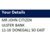 Republic of Ireland Ulster Bank statement template in Word and PDF format, good for address prove