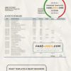 Macedonia Halkbank bank statement template in Word and PDF format