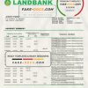 Philippines Land Bank of the Philippines proof of address bank statement template in Word and PDF format